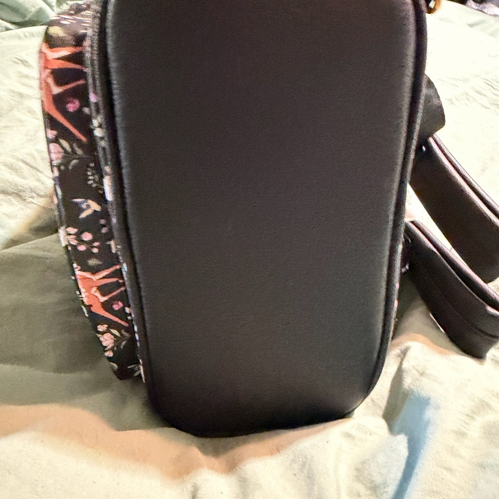Loungefly Bambi Floral Mini Backpack in Dark Purple with Pink & Green Accents - Picture 3 of 4